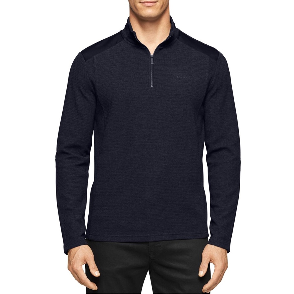 Calvin Klein Mens Half Zip  Multi Texture Sweater